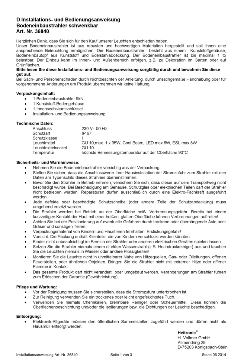 Heitronic 36840 Installation and operating instructions Heitronic 36840 Installation and operating instructions