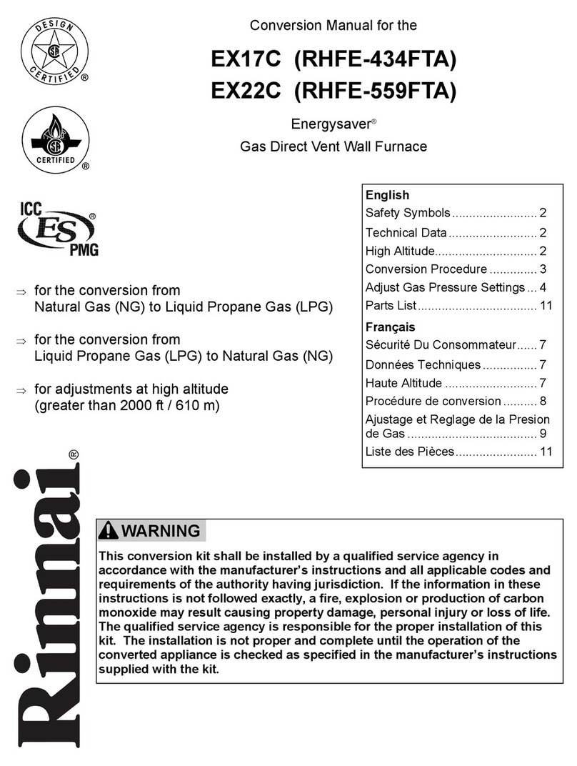 Rinnai Energysaver EX17C Conversion manual Rinnai Energysaver EX17C Conversion manual