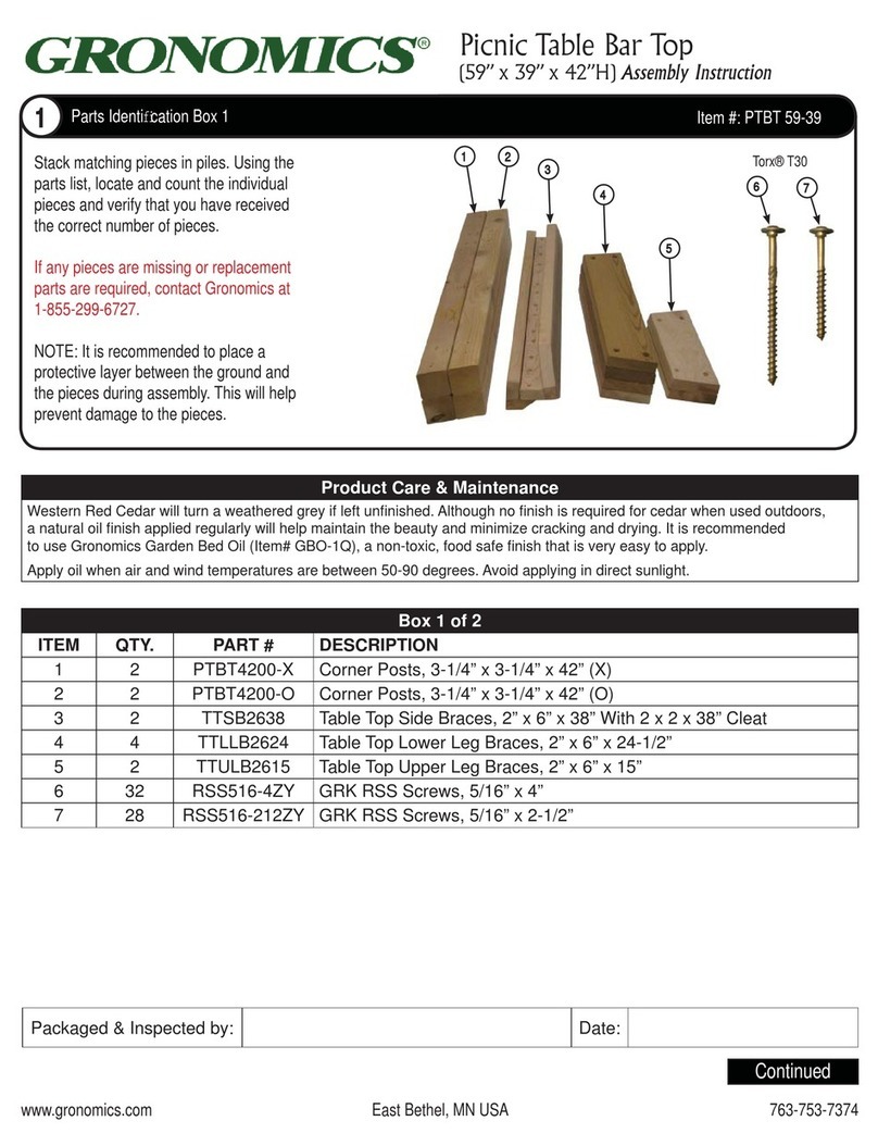 Gronomics PTBT 59-39 Assembly instruction Gronomics PTBT 59-39 Assembly instruction