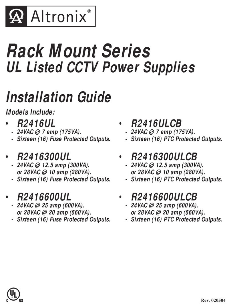 Altronix Rack Mount Series User manual