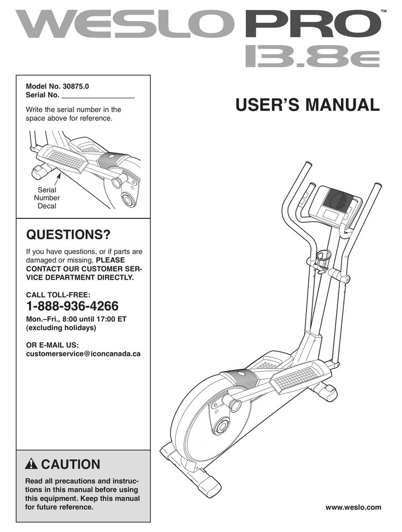 Weslo 13.8E User manual