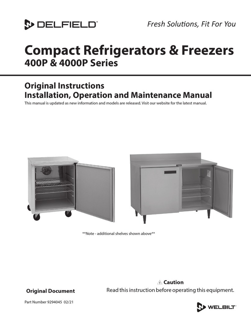 Welbilt Delfield 400P Series Installation, operation and maintenance manual Welbilt Delfield 400P Series Installation, operation and maintenance manual