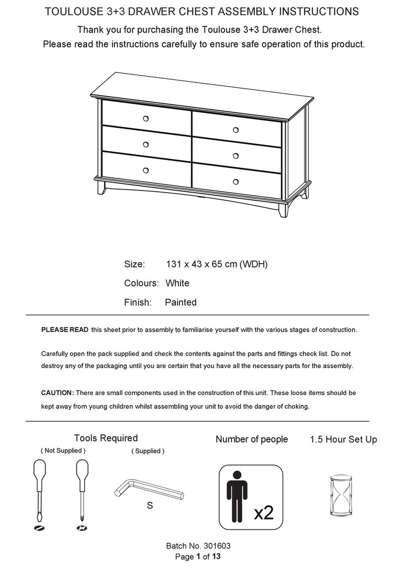 GFW Toulouse 3+3 Drawer Chest Assembly instructions