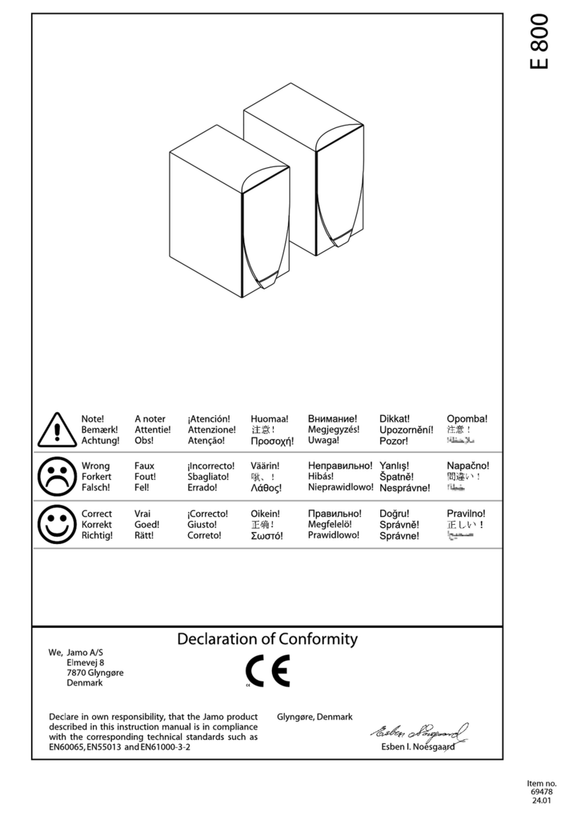 JAMO E 800 User manual