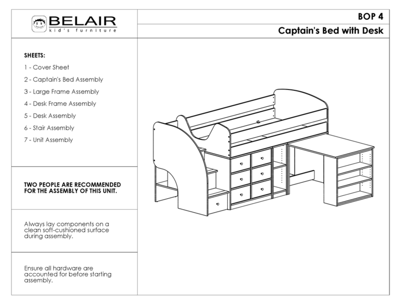 Belair Captains Bed with Desk Assembly instructions