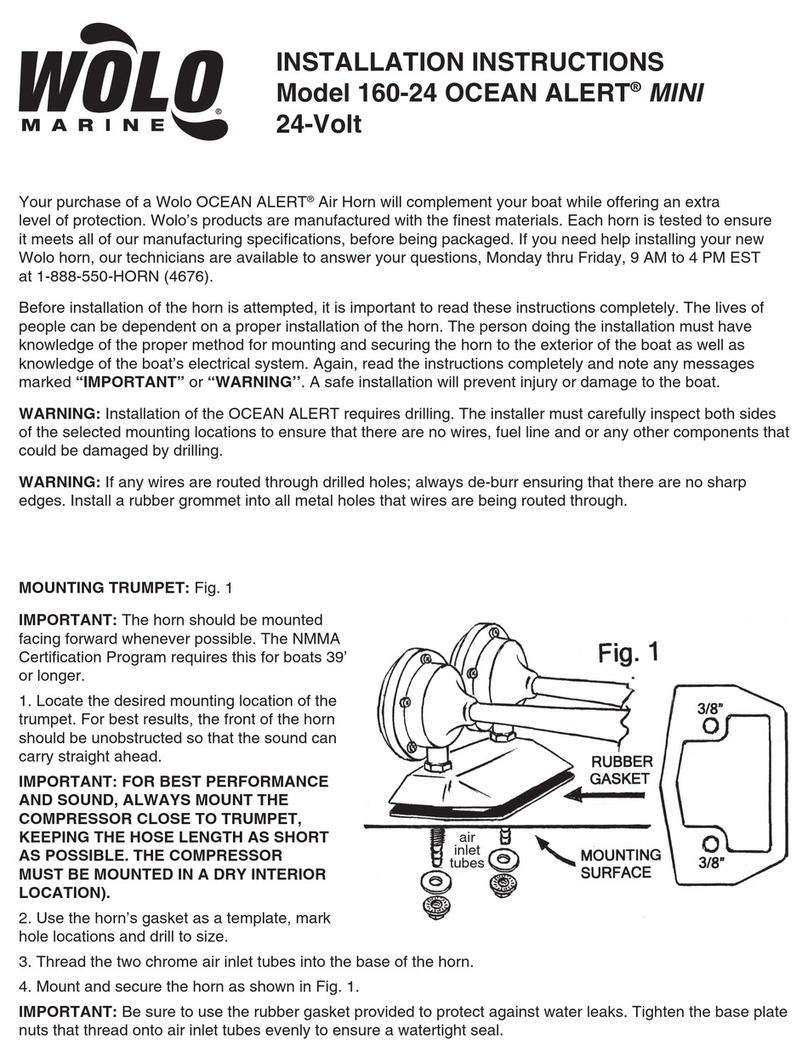Wolo OCEAN ALERT 160-24 installation instructions