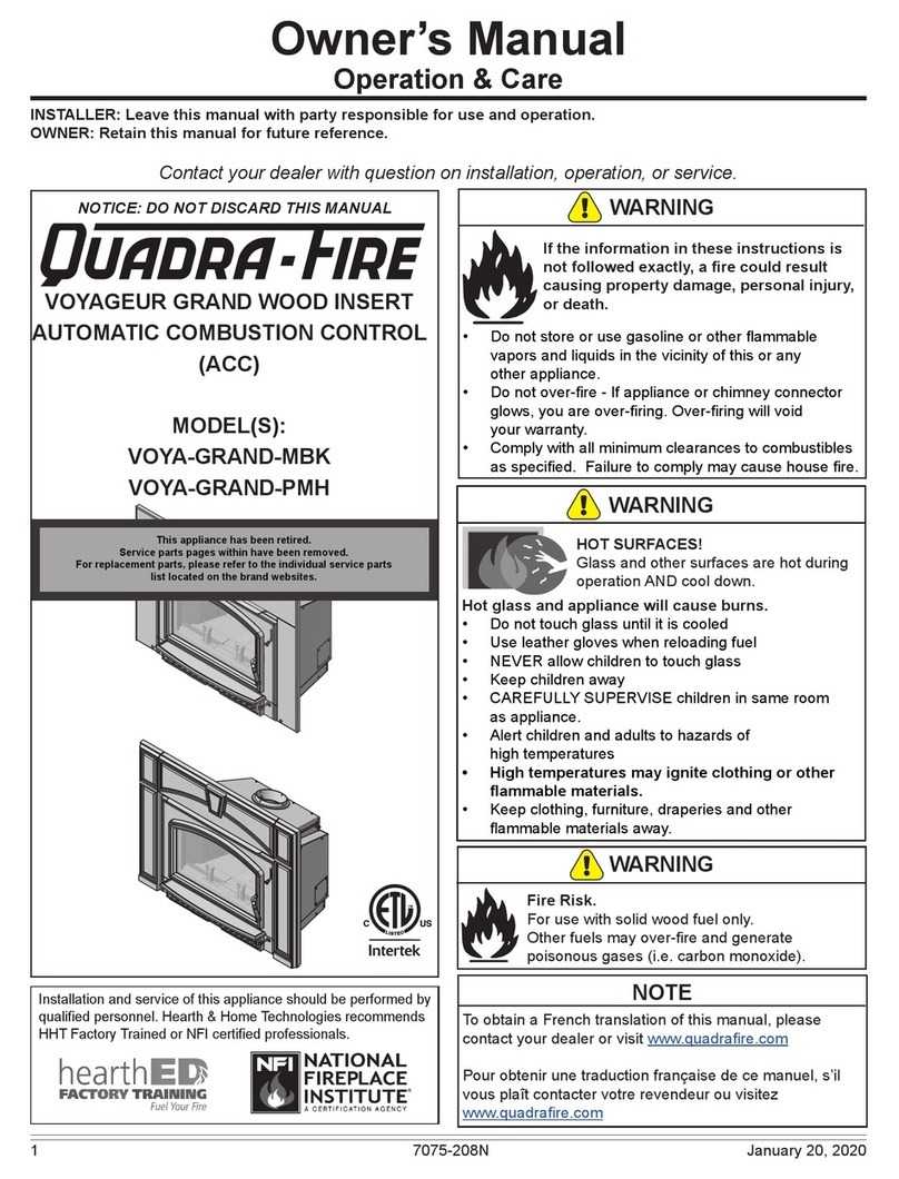Quadra-Fire VOYA-GRAND-MBK owner's manual
