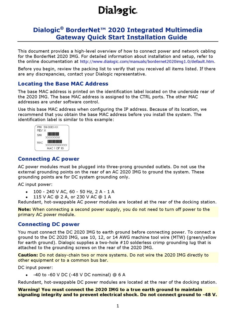 Dialogic BorderNet 2020 Instruction Manual