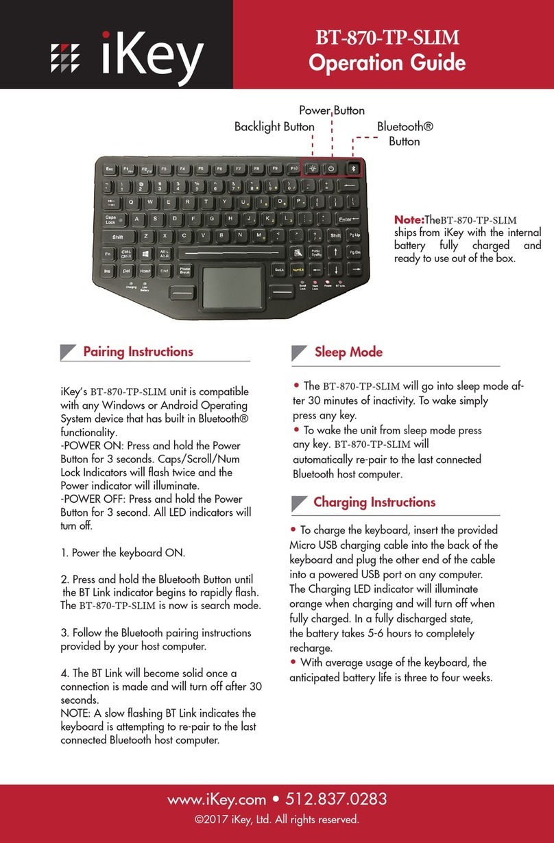 iKey BT-870-TP-SLIM User manual
