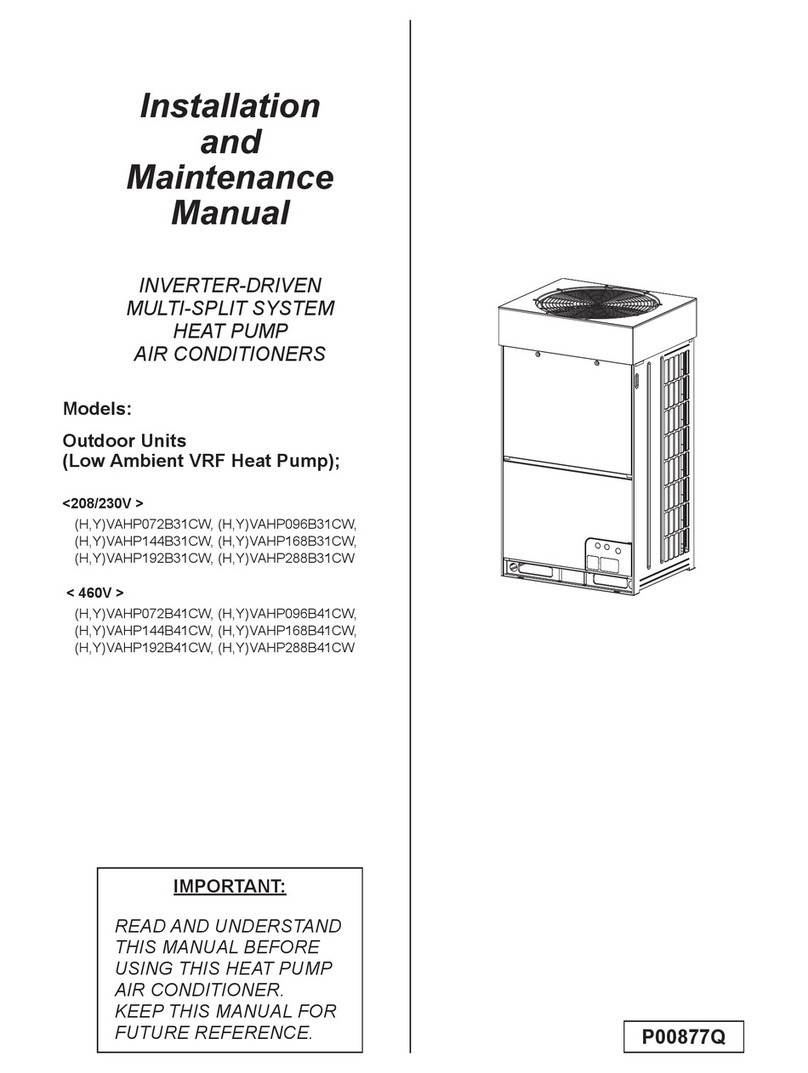 Johnson Controls (H,Y)VAHP072B31CW Manual