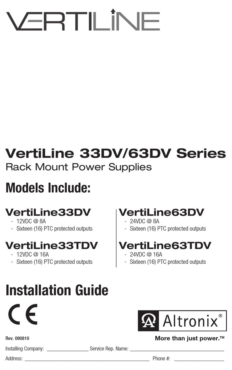 Altronix VertiLine 33DV Series User manual