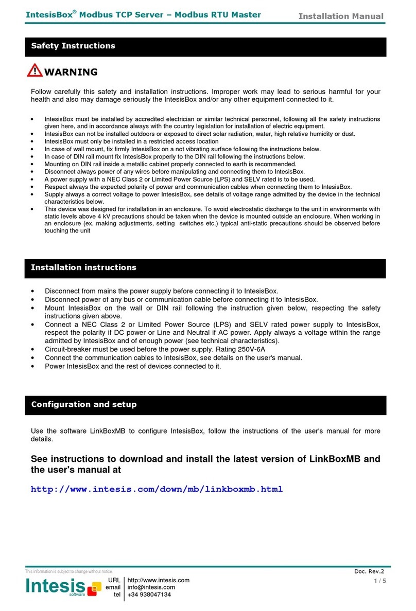 IntesisBox Modbus TCP Server-Modbus RTU Master User manual IntesisBox Modbus TCP Server-Modbus RTU Master User manual
