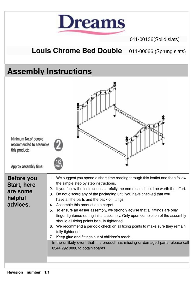 DREAMS Louis Chrome Bed Double User manual DREAMS Louis Chrome Bed Double User manual