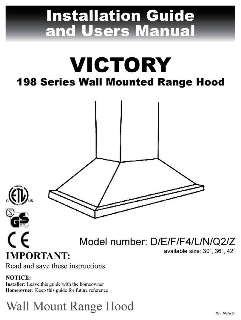 Victory 198 Series Installation guide and user's manual