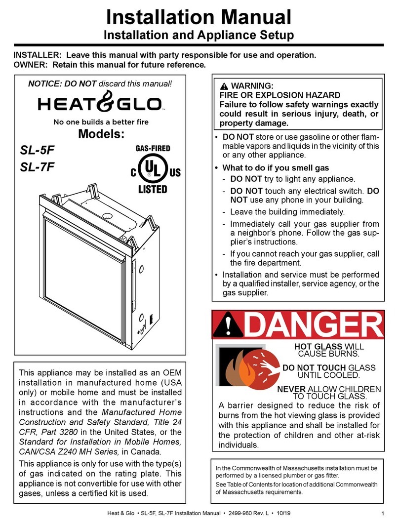 Heat & Glo SL-5F installation manual Heat & Glo SL-5F installation manual