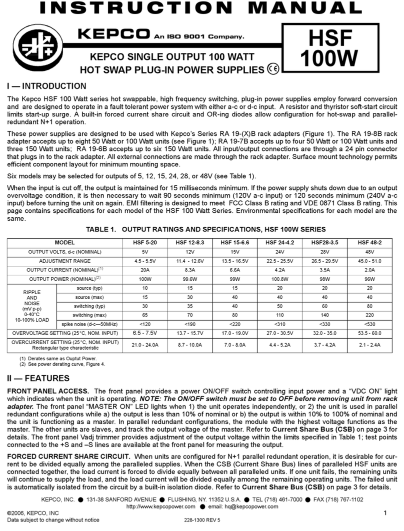 KEPCO HSF 5-20 User manual