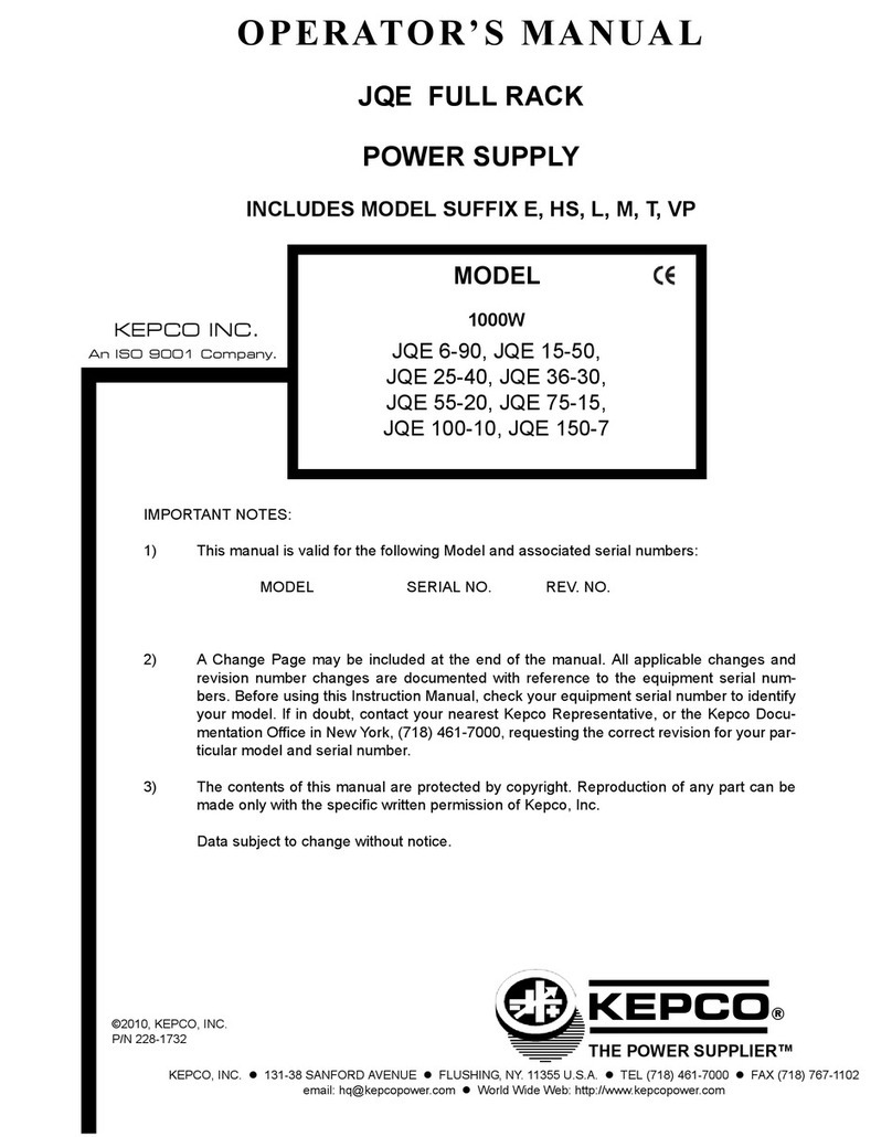KEPCO JQE 6-90 Operator's manual