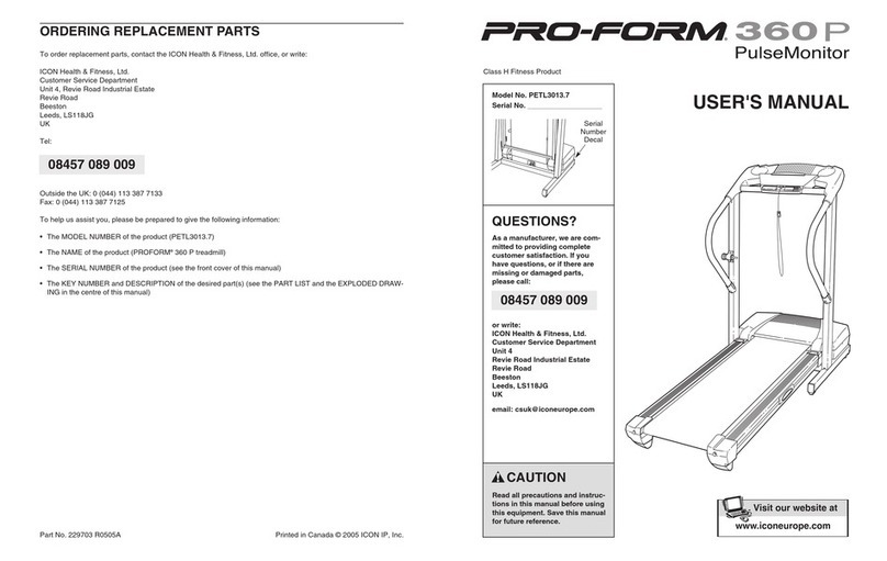 Pro-Form 360 P PETL3013.7 user manual