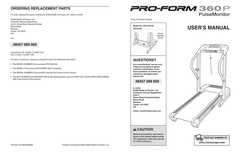 Pro-Form 360 P PETL30133 User manual
