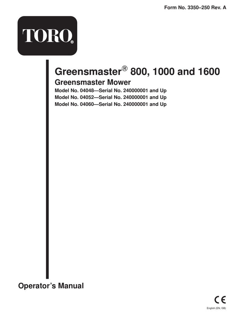 Toro 04060 Greensmaster 1600 User manual Toro 04060 Greensmaster 1600 User manual