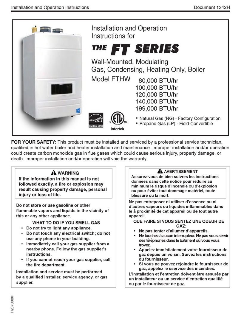 Laars FT Series Installation and operation instructions Laars FT Series Installation and operation instructions