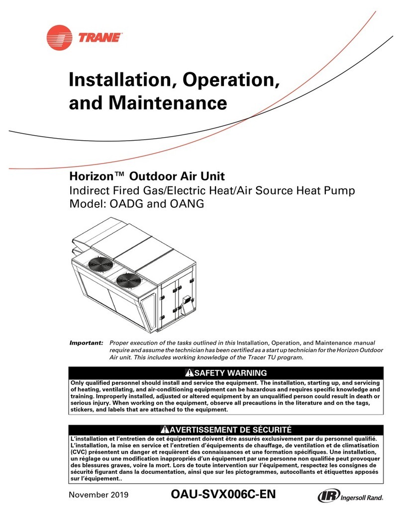 Trane Horizon OADG Series Installation and operating instructions
