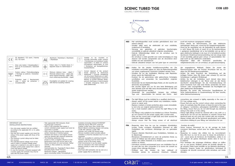 Orbit SCENIC TUBED TIGE installation manual
