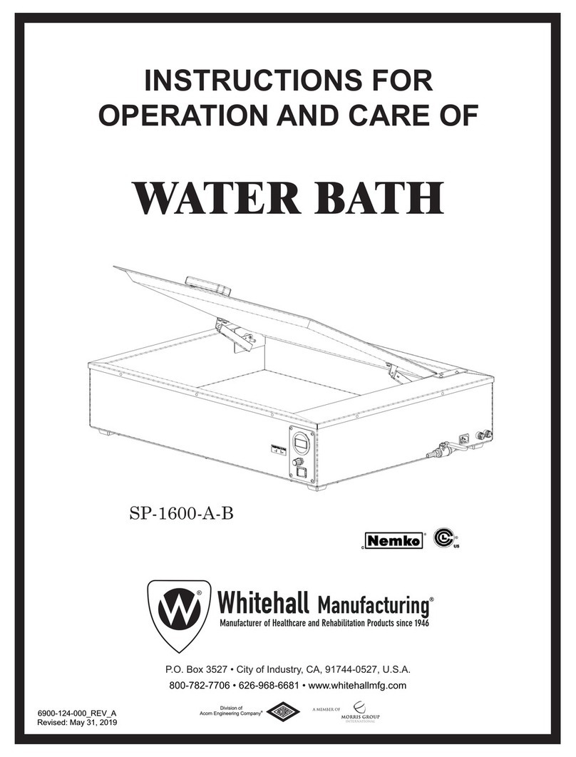 Whitehall SP-1600-A-B INSTRUCTIONS FOR OPERATION AND CARE OF Whitehall SP-1600-A-B INSTRUCTIONS FOR OPERATION AND CARE OF