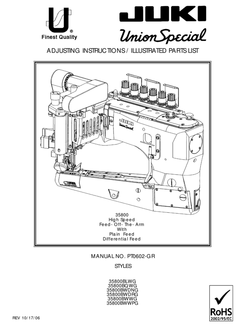 JUKI UnionSpecial 35800BLWG ADJUSTING INSTRUCTIONS / ILLUSTRATED PARTS LIST