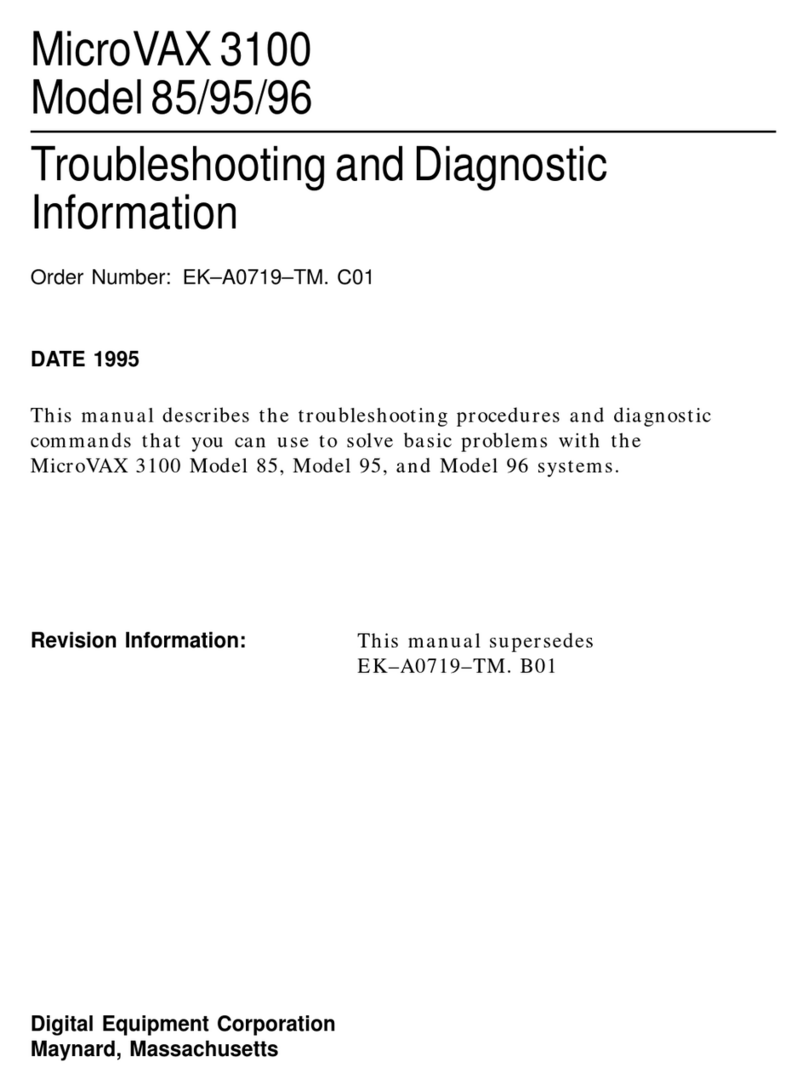 Digital Equipment MicroVAX 3100 85 Troubleshooting and Diagnostics Information Digital Equipment MicroVAX 3100 85 Troubleshooting and Diagnostics Information