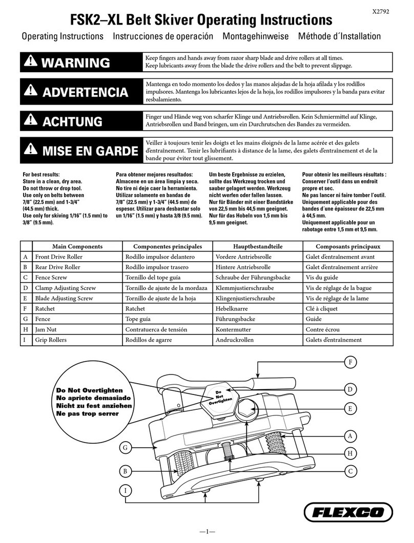 Flexco FSK2–XL operating instructions
