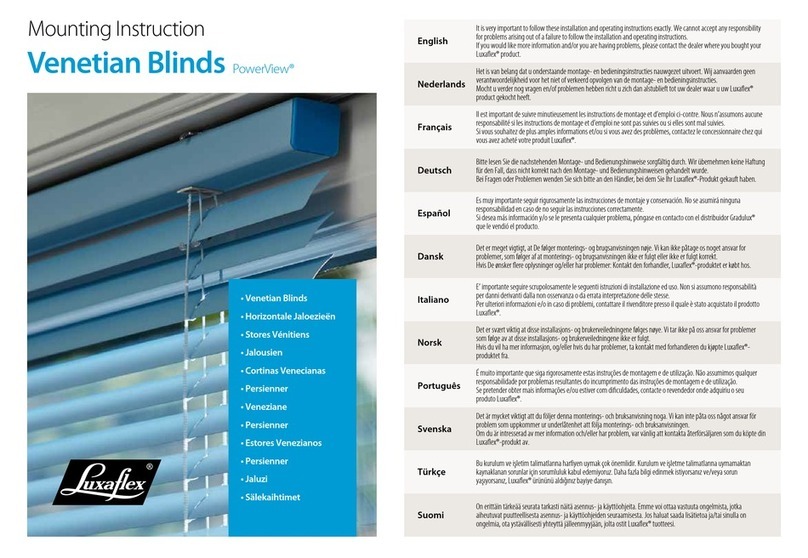 LuxaFlex Venetian Series User manual