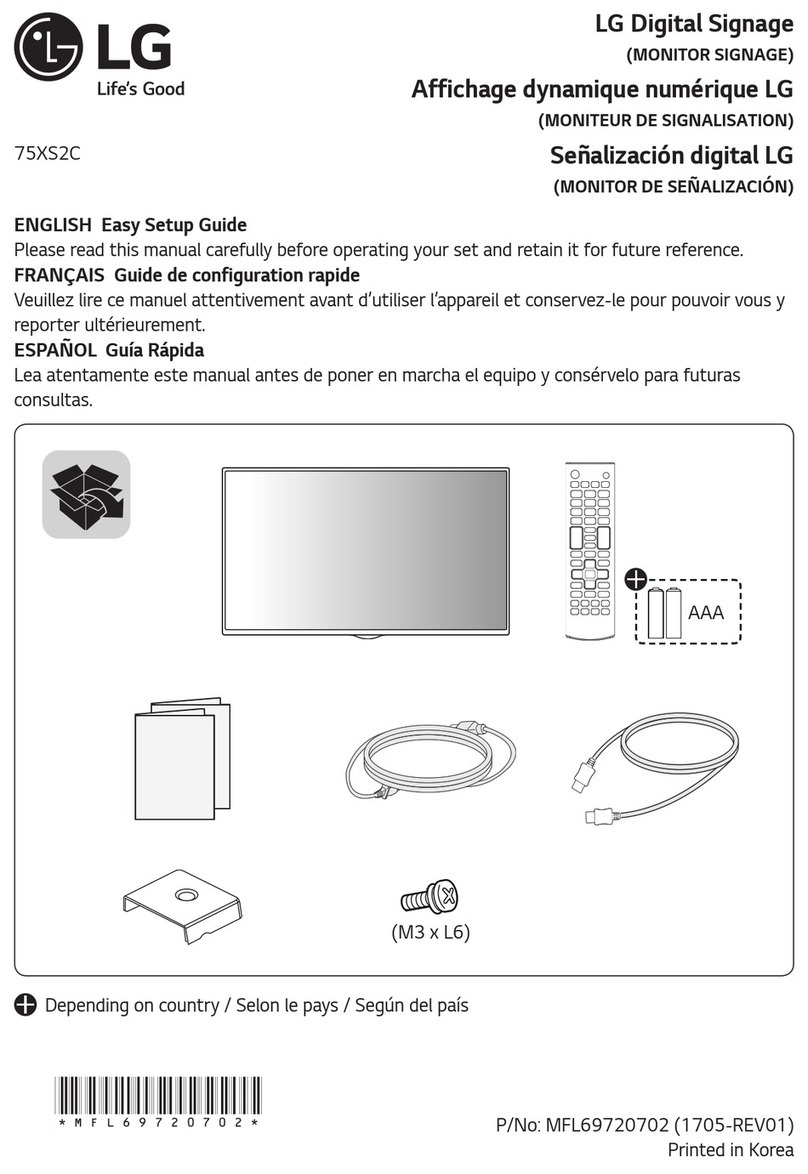 LG 75XS2C Easy setup guide