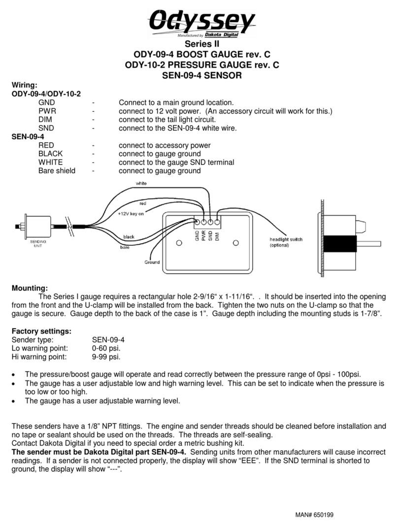 Dakota Digital Odyssey II Series quick start guide