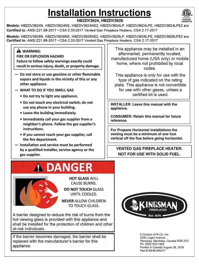 Kingsman Fireplaces HBZDV3624 installation instructions