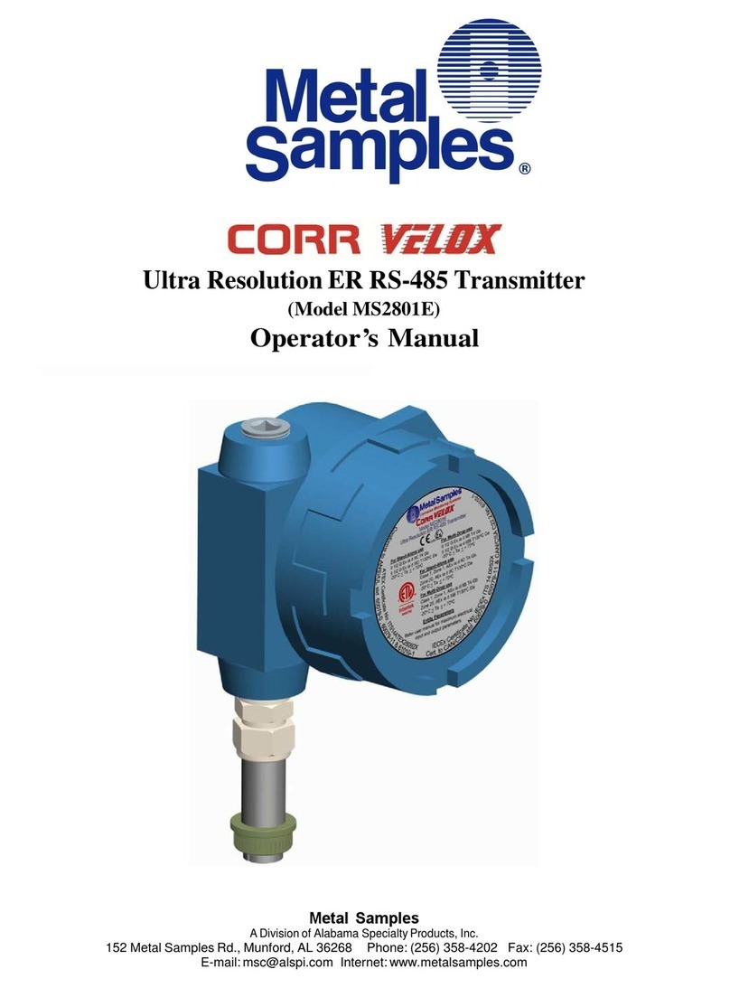 Metal Samples CORR VELOX MS2801E User manual