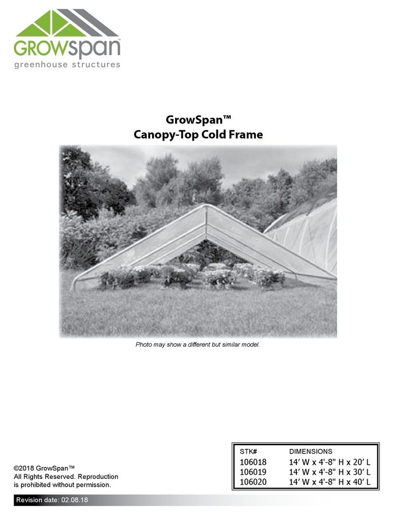GrowSpan Canopy-Top Cold Frame Series manual