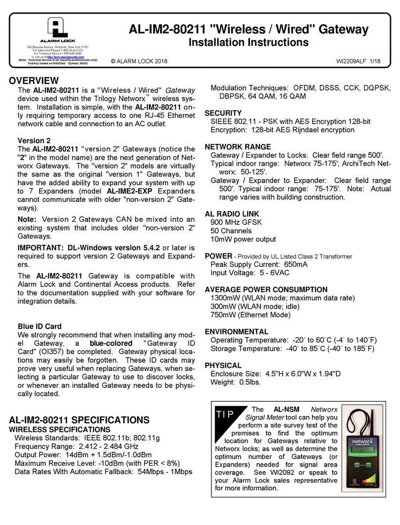 Alarm Lock AL-IM2-80211 installation instructions