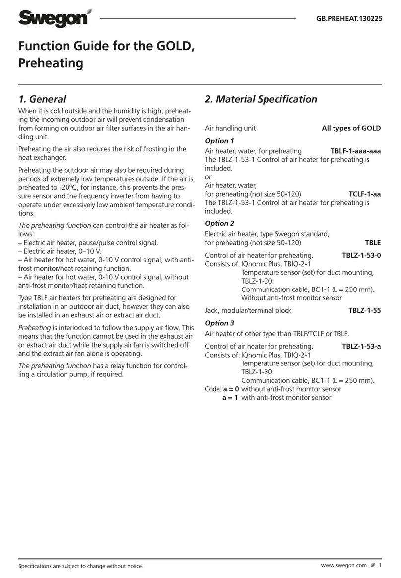 Swegon Gold TBLE Series Instruction and safety manual