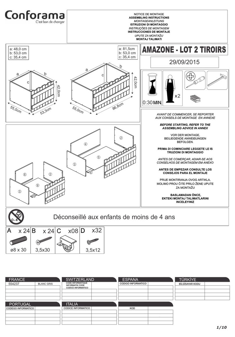 CONFORAMA AMAZONE Assembling instructions