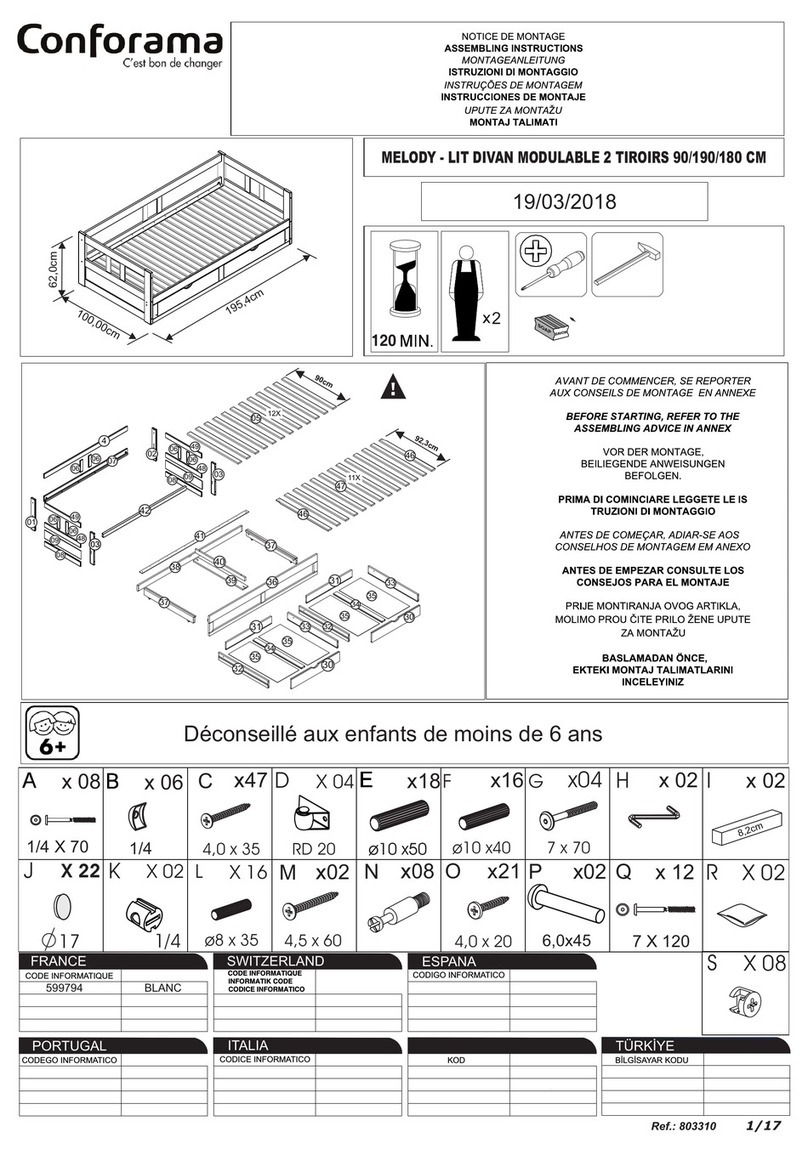 CONFORAMA MELODY Installation guide