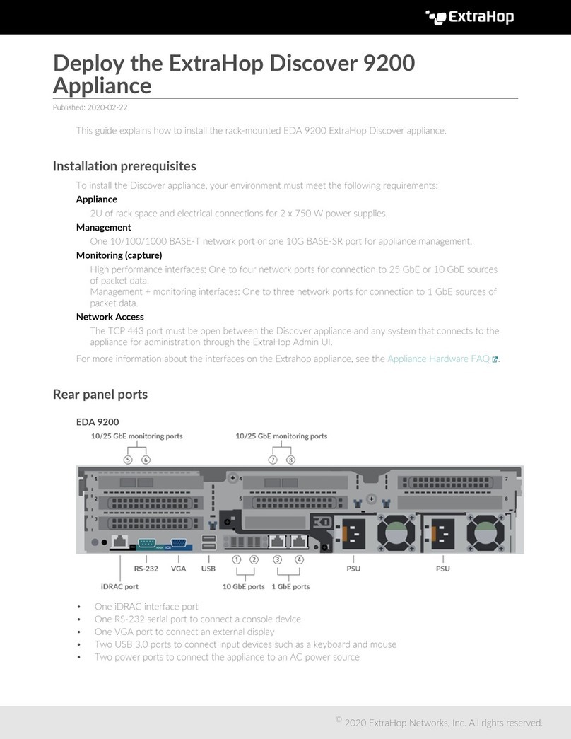 ExtraHop Discover 9200 User manual