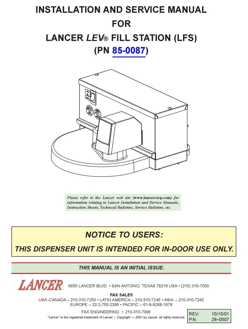 lancer LEV FILL STATION Installation and service manual
