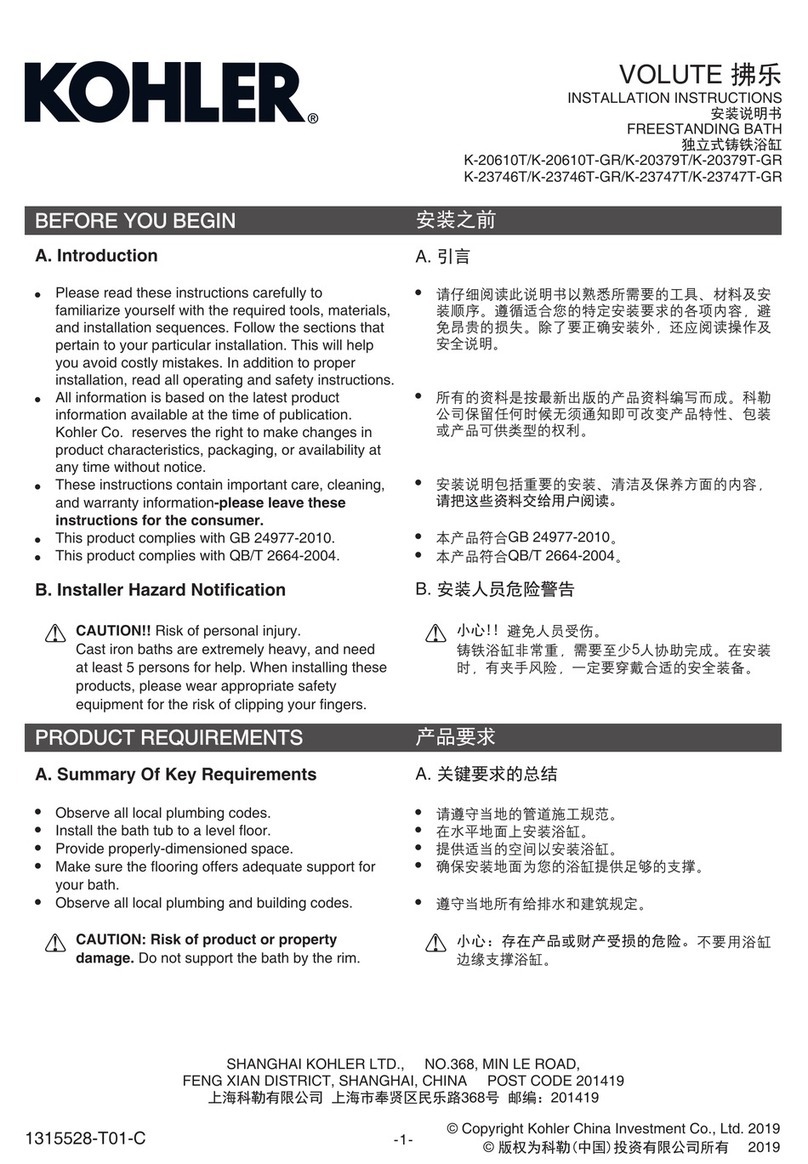 Kohler VOLUTE K-20610T User manual