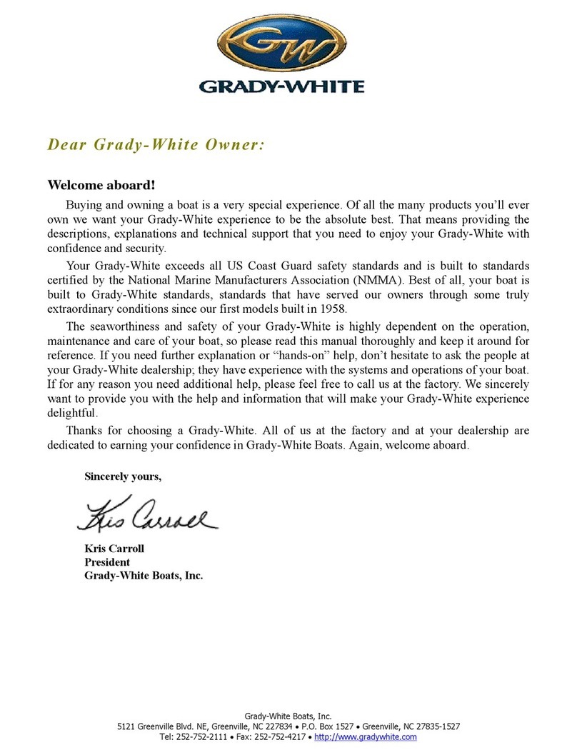 Grady-White Boats BIMINI 306 owner's manual
