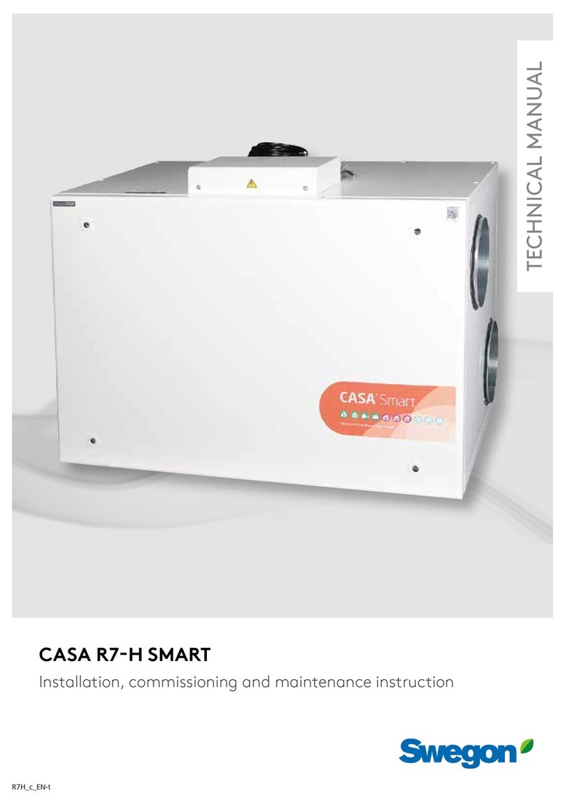 Swegon CASA R7H Smart Installation, commissioning and maintenance instruction