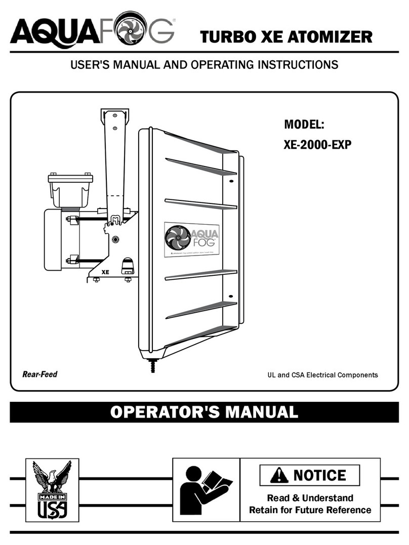Aquafog Turbo XE User's manual and operating instructions