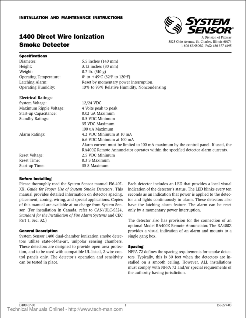 System Sensor 1400 User manual