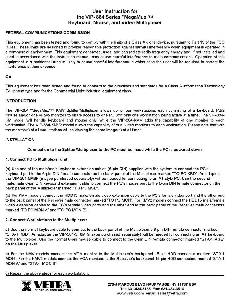 Vetra MegaMux VIP- 884 Series Installation instructions