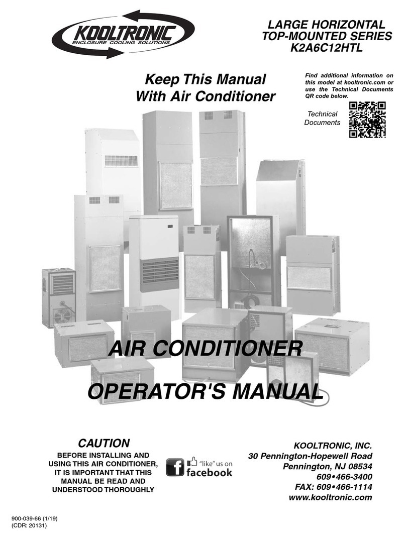 Kooltronic Large Horizontal Top-Mounted Series User manual